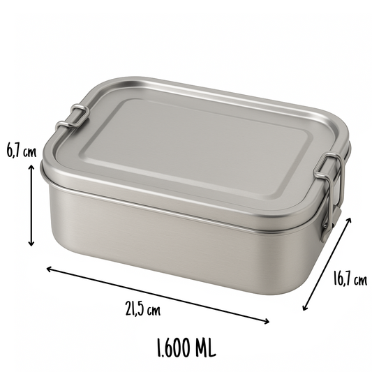 Madkasse i rustfrit stål 1.600ml - Grande
