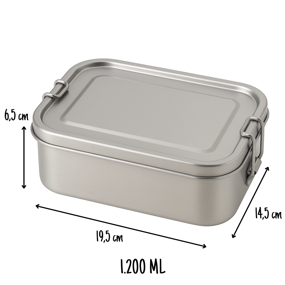 Madkasse i rustfrit stål 1.200ml - Emy Large