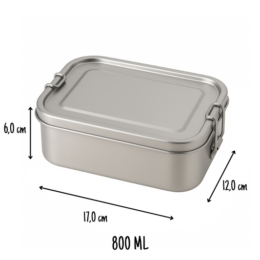 Madkasse i rustfrit stål 800ml - Medium