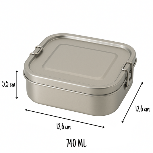 Madkasse i rustfrit stål 740ml - Sandwich box