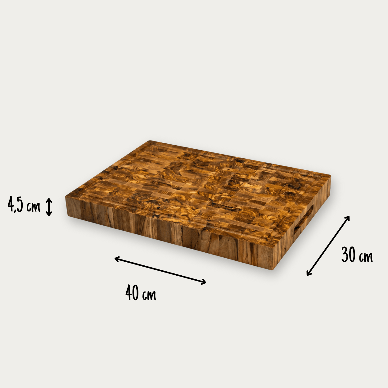 Oliven skærebræt endgrain 40x30cm - Mammu