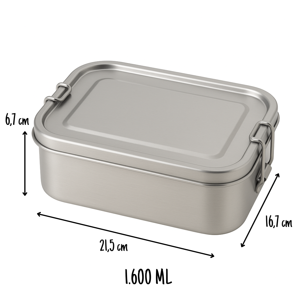 Madkasse i rustfrit stål 1.600ml - Emy Grande