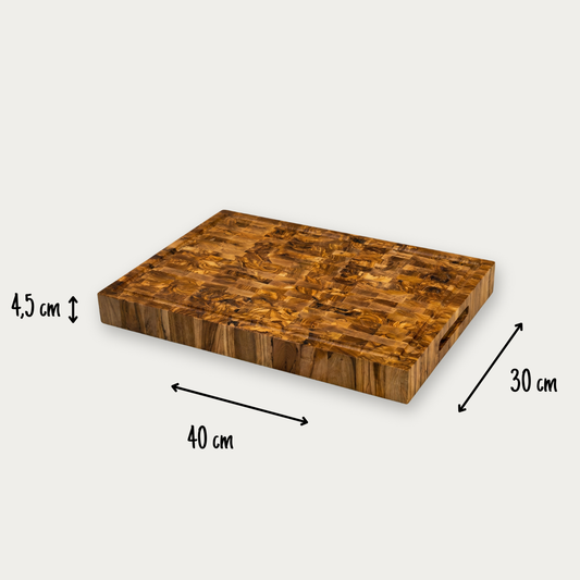 Oliven skærebræt endgrain 40x30cm