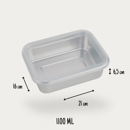 Opbevaringsboks 1100ml med silikonelåg
