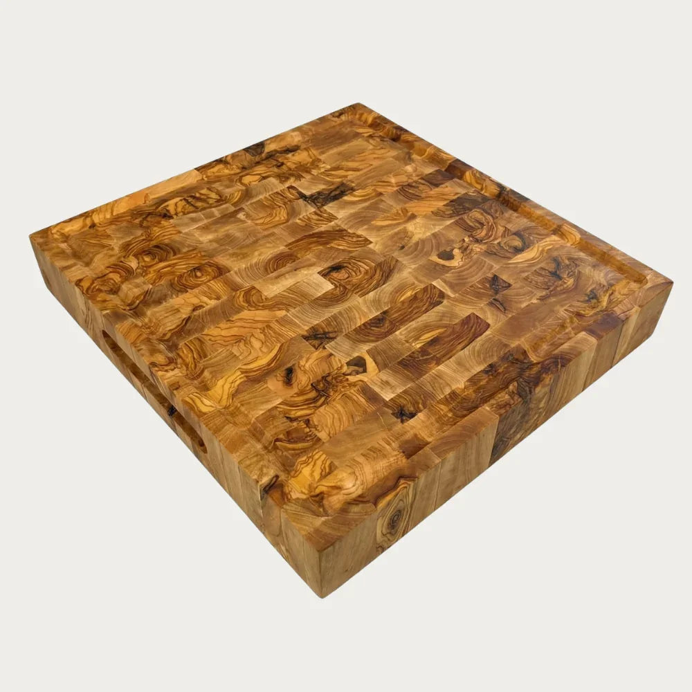 Oliven skærebræt endgrain 30x30cm - Mammu