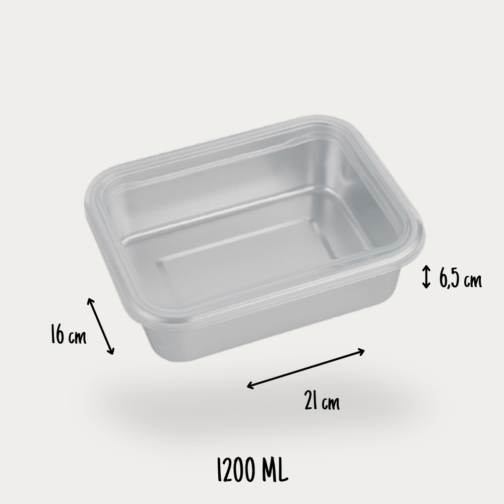 Opbevaringsboks 1200ml med silikonelåg - Mammu